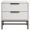 Noro Nightstand 24 Inch 2 Storage Drawers Modern White Black Metal BM329234