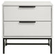 Noro Nightstand 24 Inch 2 Storage Drawers Modern White Black Metal BM329234