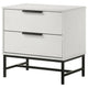 Noro Nightstand 24 Inch 2 Storage Drawers Modern White Black Metal BM329234