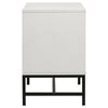 Noro Nightstand 24 Inch 2 Storage Drawers Modern White Black Metal BM329234