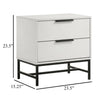 Noro Nightstand 24 Inch 2 Storage Drawers Modern White Black Metal BM329234