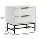 Noro Nightstand 24 Inch 2 Storage Drawers Modern White Black Metal BM329234