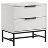 Noro Nightstand 24 Inch 2 Storage Drawers Modern White Black Metal BM329234
