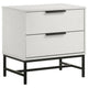 Noro Nightstand 24 Inch 2 Storage Drawers Modern White Black Metal BM329234