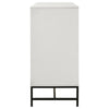 Noro Wide Dresser 6 Storage Drawers Modern White Black Metal Legs BM329235