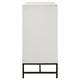 Noro Wide Dresser 6 Storage Drawers Modern White Black Metal Legs BM329235