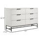 Noro Wide Dresser 6 Storage Drawers Modern White Black Metal Legs BM329235