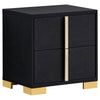 Dex 4 Piece Full Bedroom Set, Black, Gold Accents, LED Headboard