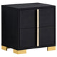 Dex 4 Piece Full Bedroom Set, Black, Gold Accents, LED Headboard