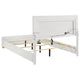 Dex 4 Piece Full Bedroom Set, White, Gold Accents, LED Headboard
