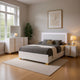 Dex 4 Piece Full Bedroom Set, White, Gold Accents, LED Headboard