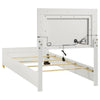 Dex 4 Piece Twin Bedroom Set, White, Gold Accents, LED Headboard
