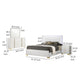 Dex 4 Piece Twin Bedroom Set, White, Gold Accents, LED Headboard