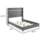 Jenny Queen Size Bed Wingback Fluted Upholstered Headboard Gray BM329241