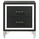 Jenny Nightstand 24 Inch 2 Drawers and Chrome Accents Modern Black BM329243