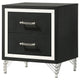 Jenny Nightstand 24 Inch 2 Drawers and Chrome Accents Modern Black BM329243