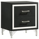 Jenny Nightstand 24 Inch 2 Drawers and Chrome Accents Modern Black BM329243