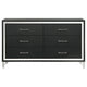 Jenny Wide Dresser 6 Drawers and Chrome Accents Modern Black Tone BM329244