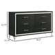 Jenny Wide Dresser 6 Drawers and Chrome Accents Modern Black Tone BM329244