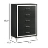 Jenny Tall Dresser Chest 5 Drawers and Chrome Accents Modern Black BM329245