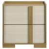 Hyle Nightstand 2 Drawers 24 Inch Modern Natural Brown and White BM329248