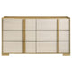 Hyle Wide Dresser 6 Drawers Modern Natural Brown and White Finish BM329249