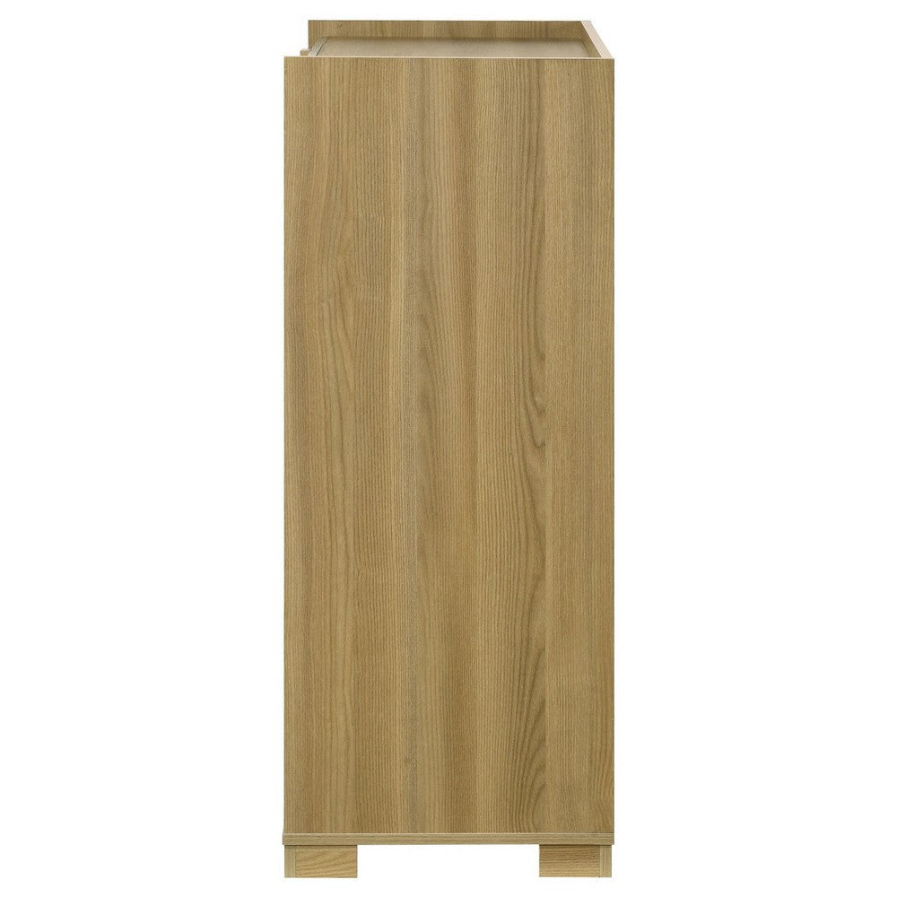 Hyle Tall Dresser Chest 4 Drawers Modern Natural Brown and White BM329250