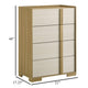 Hyle Tall Dresser Chest 4 Drawers Modern Natural Brown and White BM329250