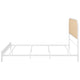 Ammy Queen Bed Radio Weave Headboard Brown Faux Rattan White Metal