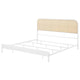 Ammy King Bed Radio Weave Headboard Brown Faux Rattan White Metal