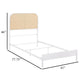 Ammy Twin Bed Radio Weave Headboard Brown Faux Rattan White Metal