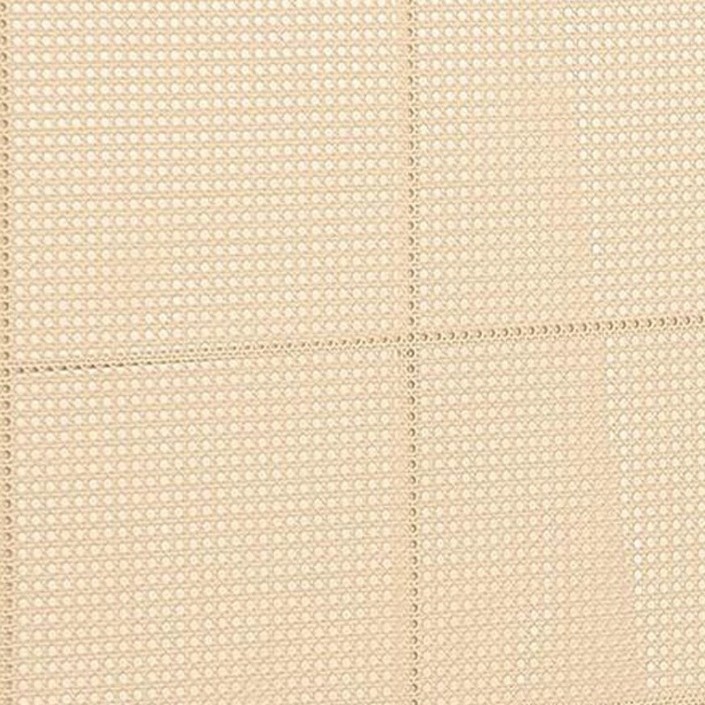 Lanie King Bed with Brown Open Cane Webbing Faux Rattan White Metal