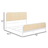Lanie King Bed with Brown Open Cane Webbing Faux Rattan White Metal