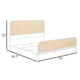 Lanie King Bed with Brown Open Cane Webbing Faux Rattan White Metal