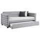 Ricia Twin Daybed with Twin Trundle Layer Bolster Design Gray Boucle