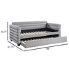 Ricia Twin Daybed with Twin Trundle Layer Bolster Design Gray Boucle