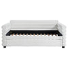 Ricia Twin Daybed with Trundle Layered Bolster Design White Boucle