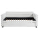Ricia Twin Daybed with Trundle Layered Bolster Design White Boucle