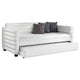 Ricia Twin Daybed with Trundle Layered Bolster Design White Boucle