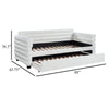 Ricia Twin Daybed with Trundle Layered Bolster Design White Boucle