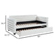 Ricia Twin Daybed with Trundle Layered Bolster Design White Boucle