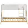 Wren Low-Profile Twin Bunk Bed with Guardrails White-Natural Wood BM329269