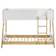 Wren Low-Profile Twin Bunk Bed with Guardrails White-Natural Wood BM329269