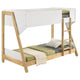 Wren Low-Profile Twin Bunk Bed with Guardrails White-Natural Wood BM329269