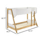 Wren Low-Profile Twin Bunk Bed with Guardrails White-Natural Wood BM329269