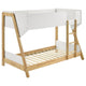 Wren Low-Profile Twin Bunk Bed with Guardrails White-Natural Wood BM329269