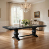 Som Dining Table with Plank-Style Extendable 94-126 Inch Top, Black