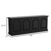 Som Dining Sideboard Buffet 4 Carved Doors Classic Black Pine Wood BM329273