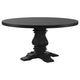 Som Dining Table with Pedestal Base Antique Style Black 60 Inch Round BM329274