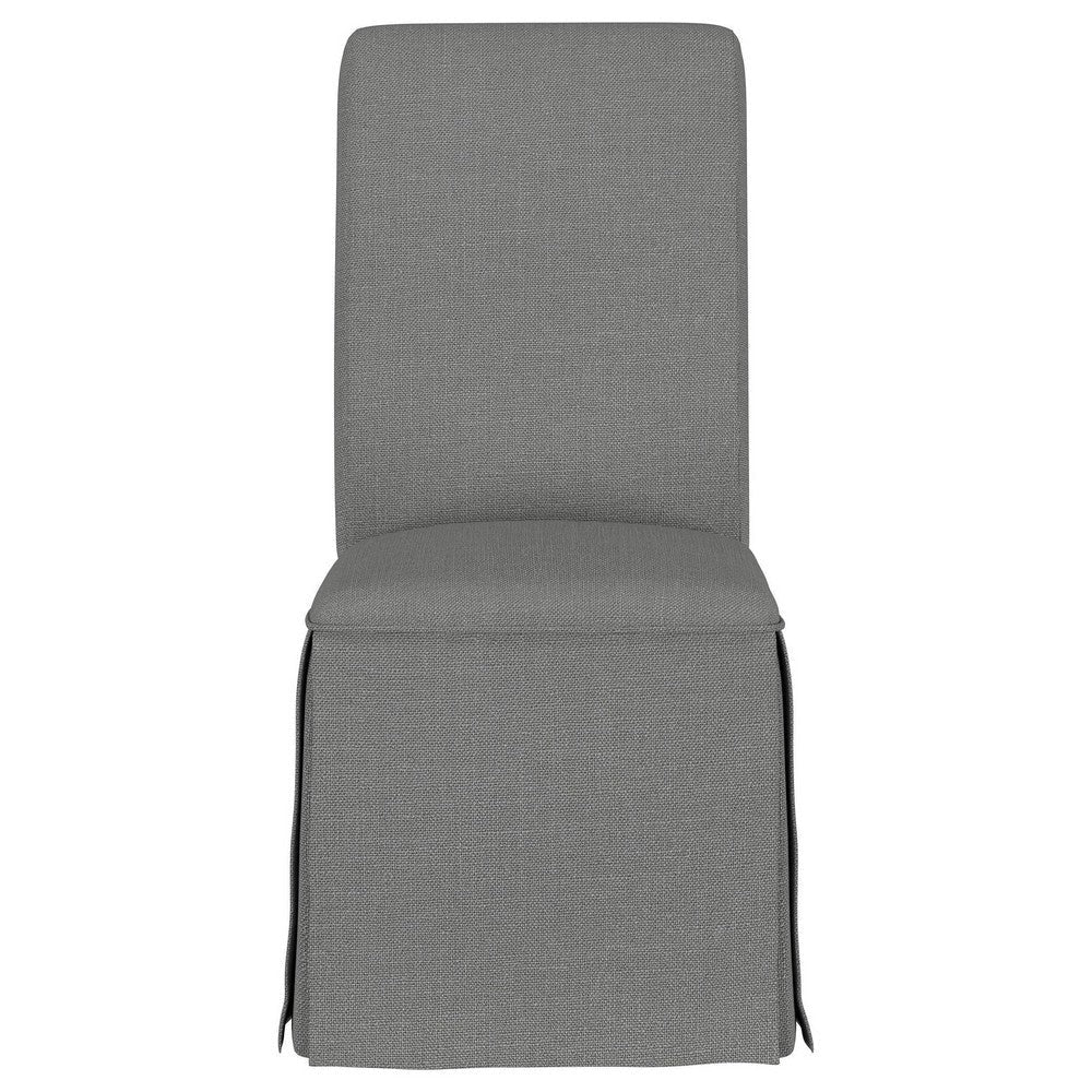 Shaw Dining Chair Set of 2 Tall Rolled Back and Skirted Base Gray BM329277